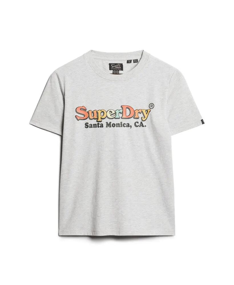 superdry T-shirt Rainbow Logo Relaxed Fit - Glacier Grey Marl 6/7