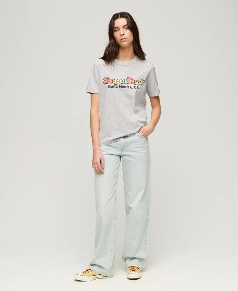 superdry T-shirt Rainbow Logo Relaxed Fit - Glacier Grey Marl 5/7