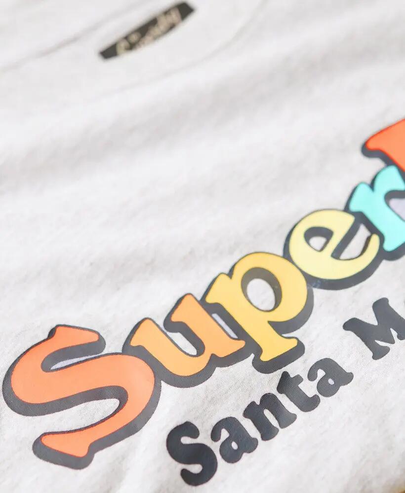 superdry T-shirt Rainbow Logo Relaxed Fit - Glacier Grey Marl 3/7