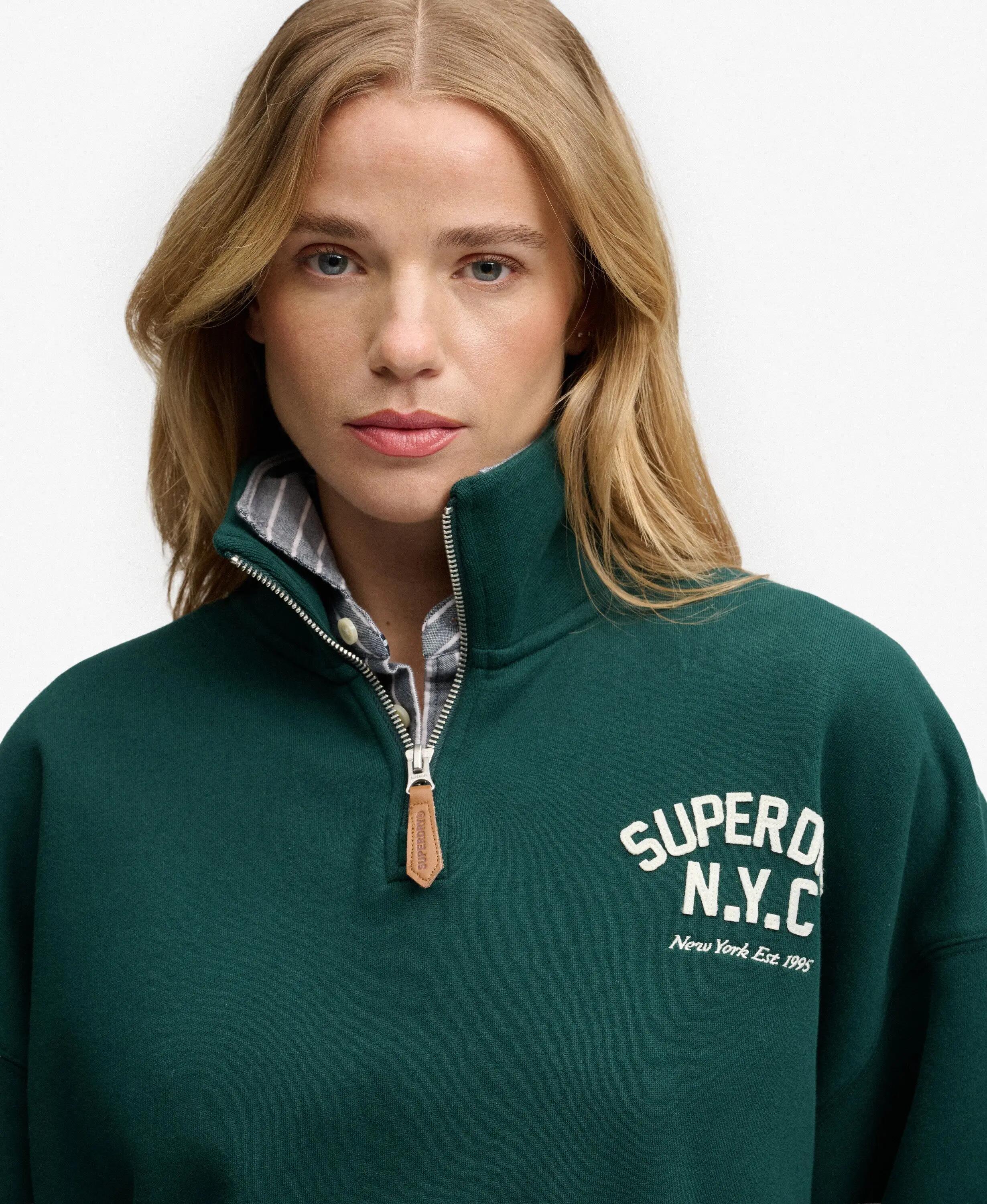 superdry Country Club Appliqué Half Zip Damen-Sweat aus Baumwolle & Recycling 4/6