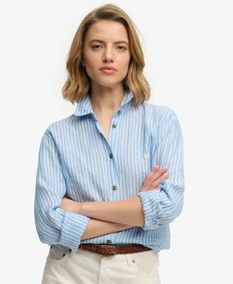 Superdry premium linen boyfriend shirt 100% linnen – relaxed fit