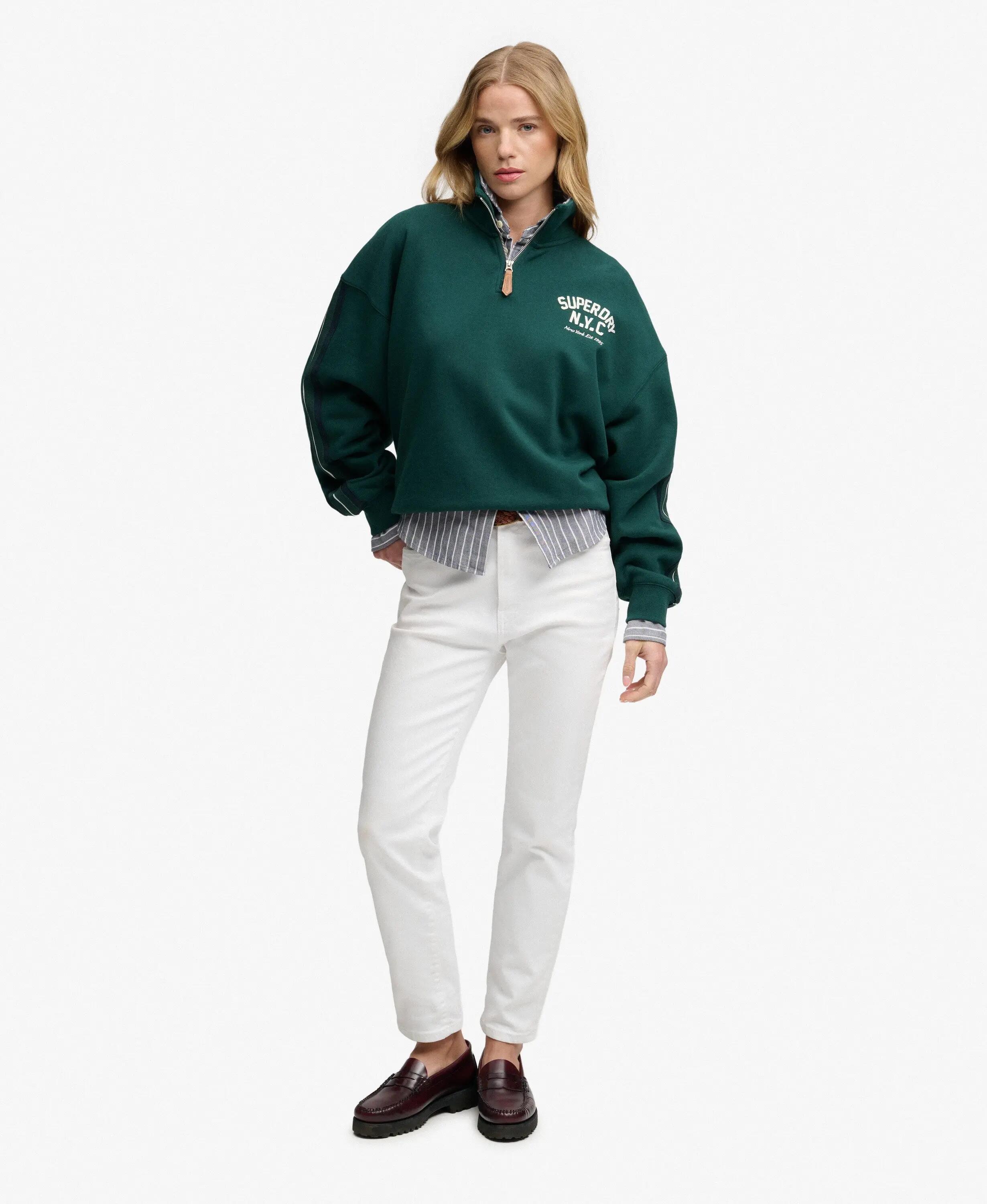 superdry Country Club Appliqué Half Zip Damen-Sweat aus Baumwolle & Recycling 3/6