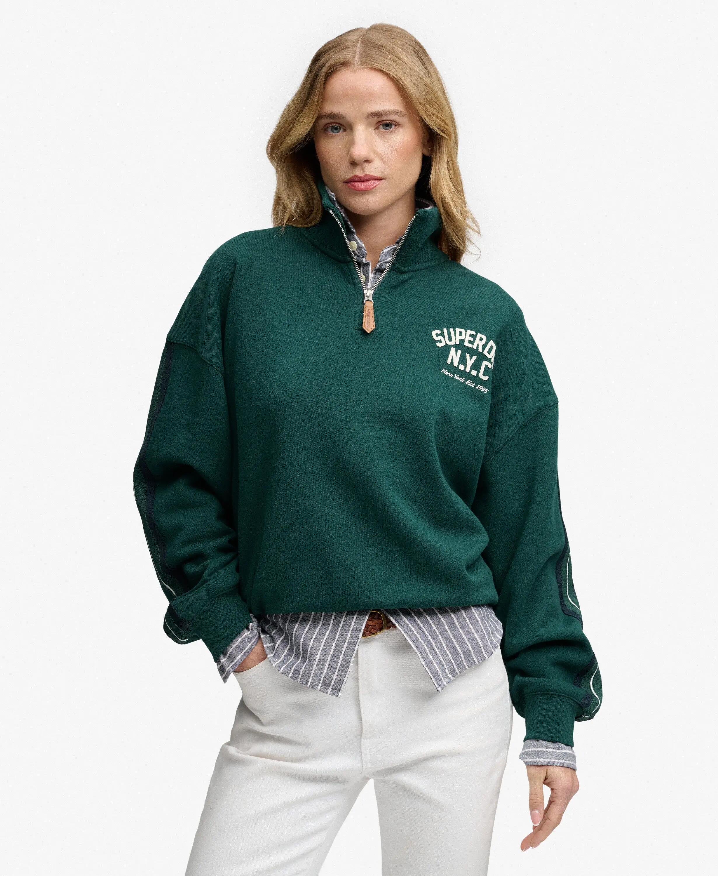 superdry Country Club Appliqué Half Zip Damen-Sweat aus Baumwolle & Recycling 2/6