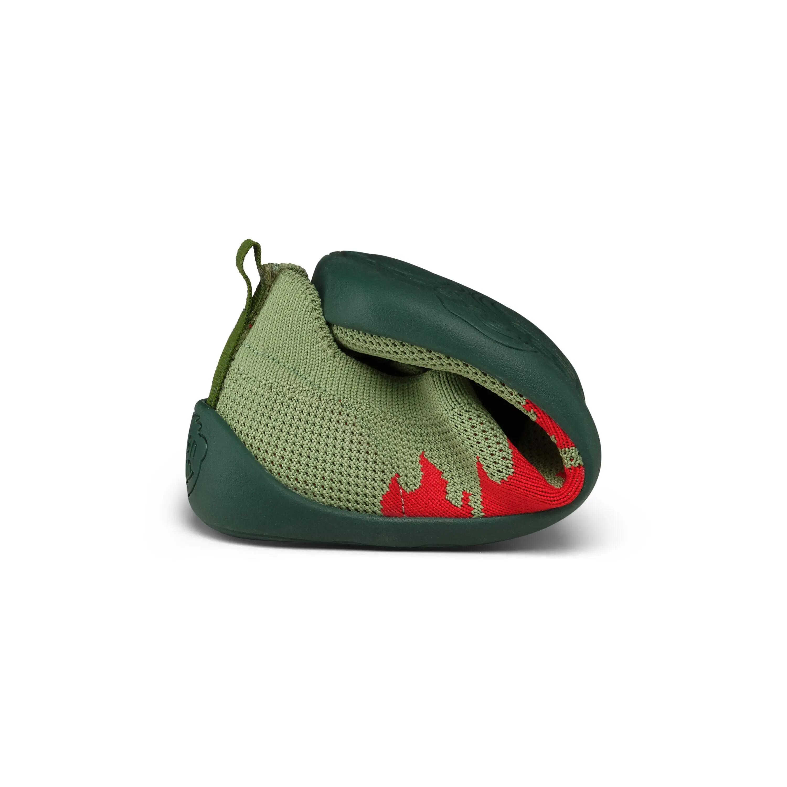 Pantufas barefoot leves - conforto tipo meia - Flinky Dragon - verde 7/8