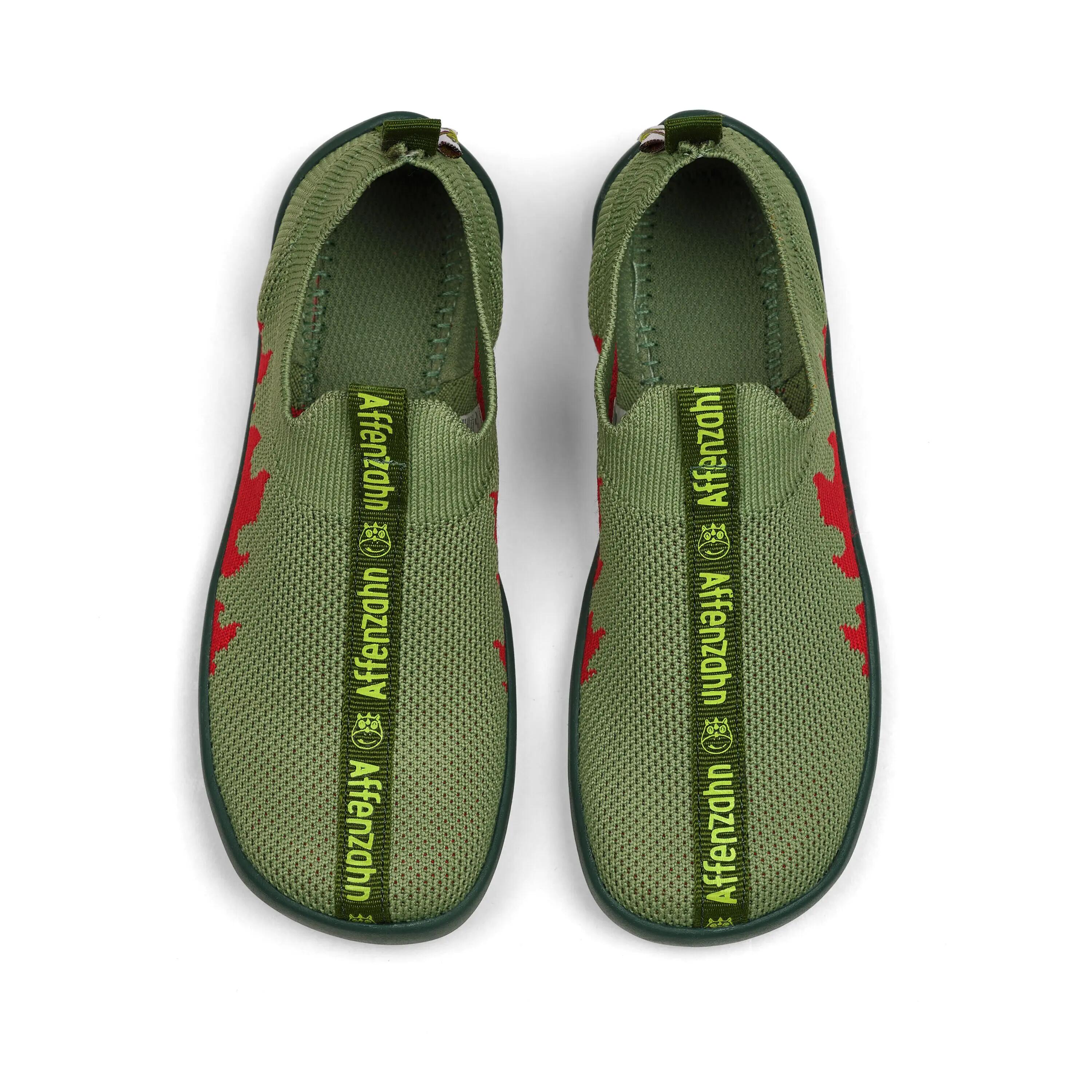 Pantufas barefoot leves - conforto tipo meia - Flinky Dragon - verde 5/8