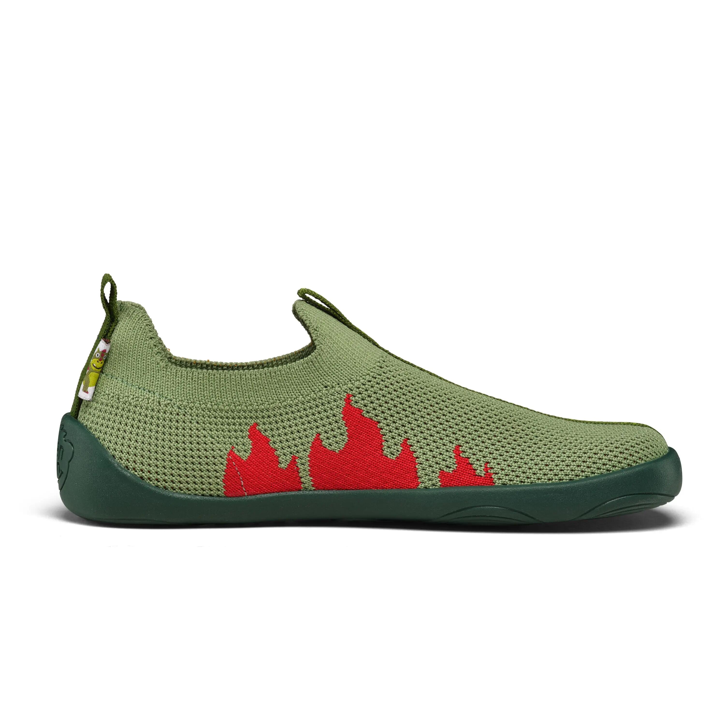 Pantufas barefoot leves - conforto tipo meia - Flinky Dragon - verde 3/8