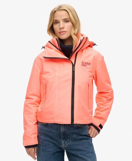 superdry Kapuzen-SD Windbreaker Jacke bestickt — Boxy Fit – Pastelline Coral