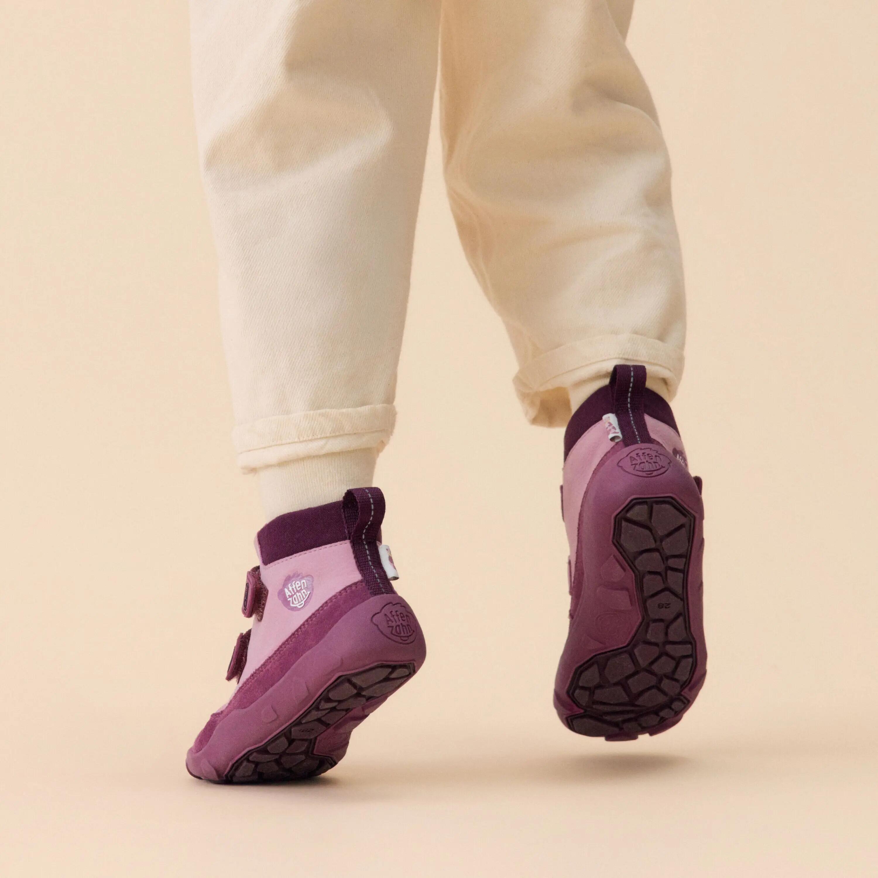 Botas barefoot impermeáveis - crianças - Friendy Otter - roxo 12/13