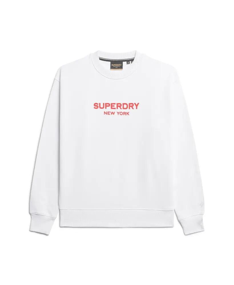 superdry Sport Luxe Loose Crew Sweat 100% algodón – Brilliant White 6/7