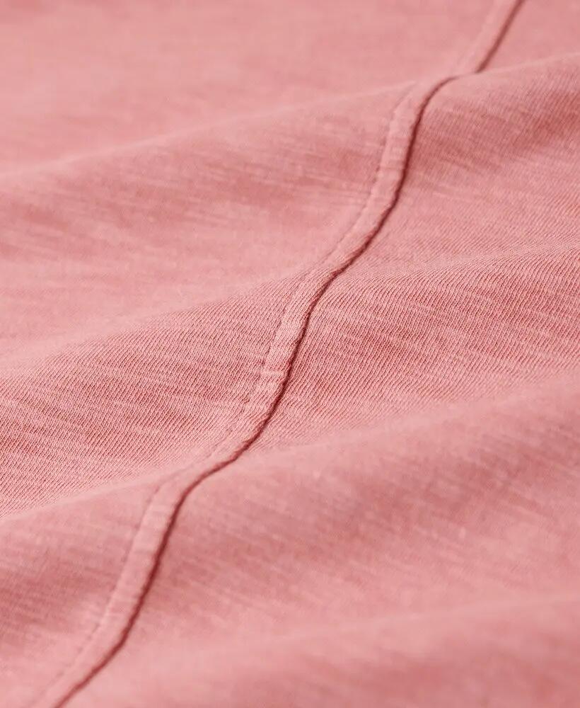 superdry T‑shirt Slub com decote V bordada – Dusty Rose 6/7