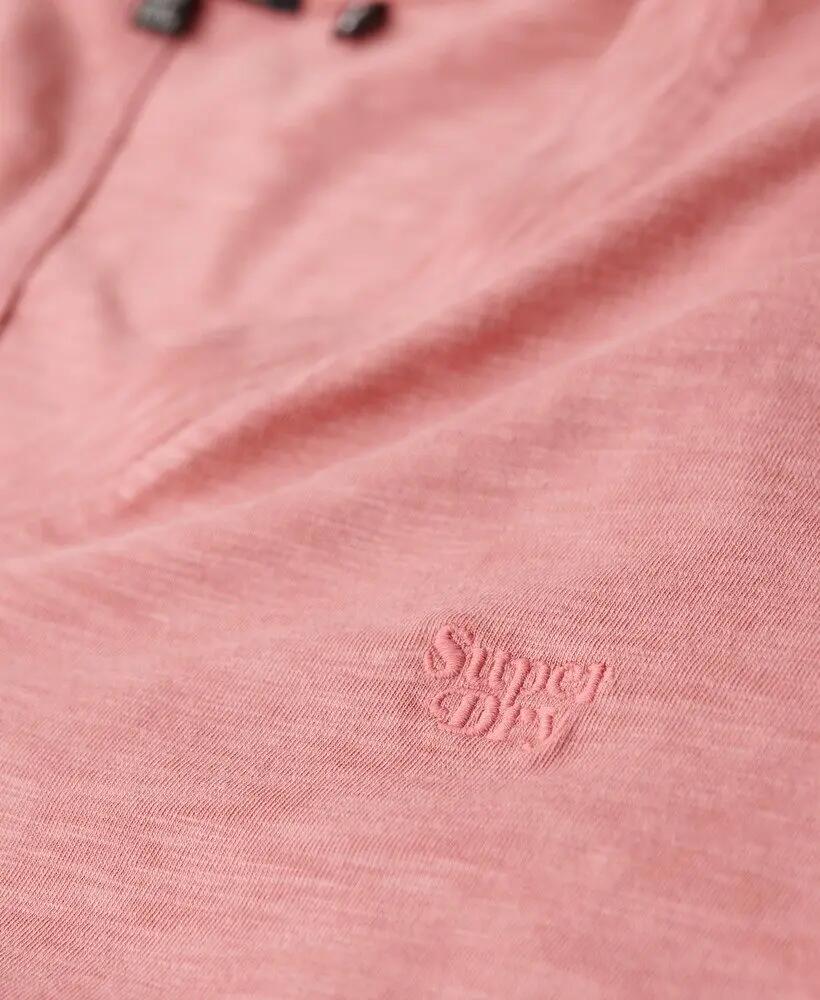superdry T‑shirt Slub com decote V bordada – Dusty Rose 5/7