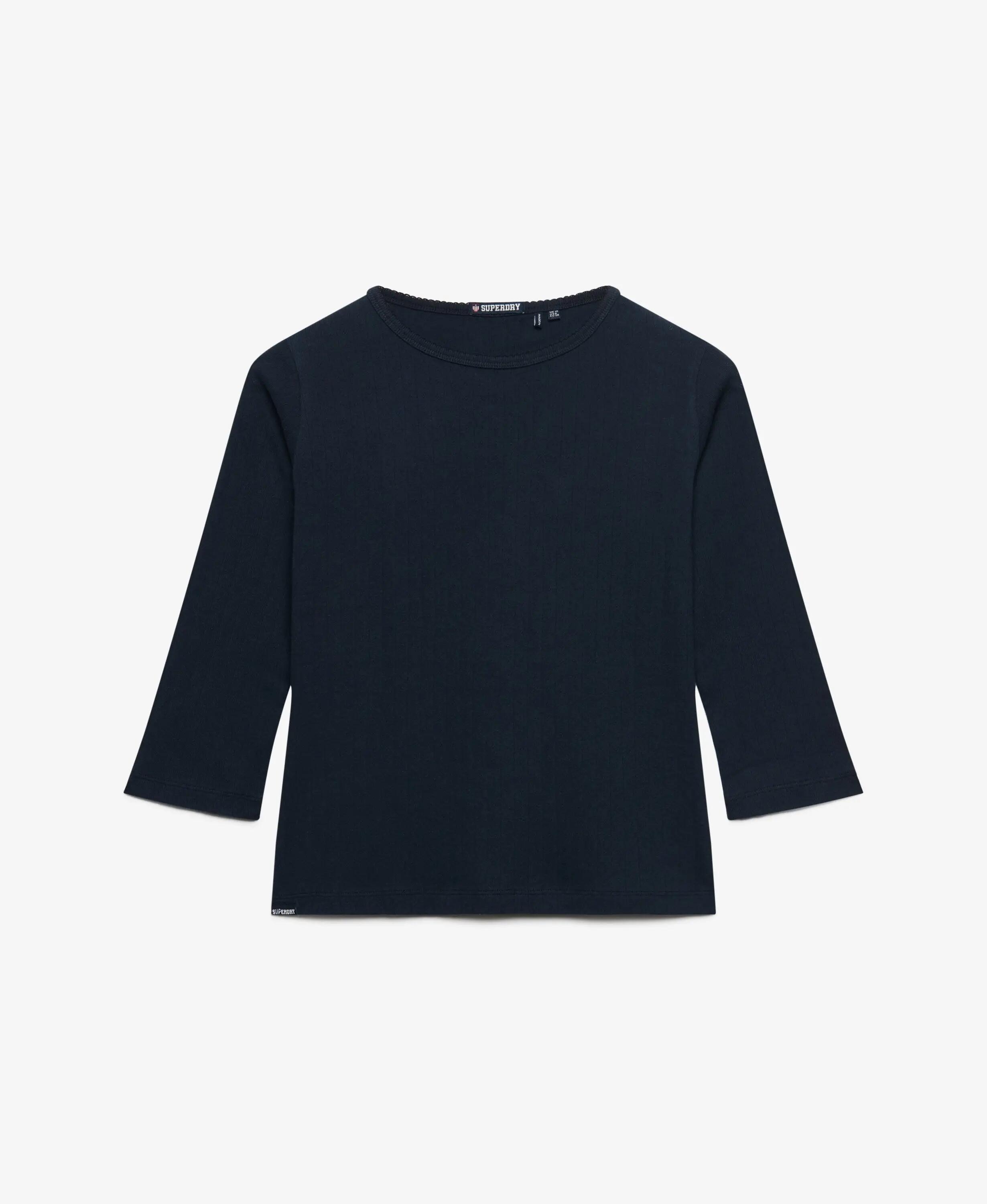 superdry Top Athletic Essentials Pointelle manica 3/4 in cotone biologico – 6/6