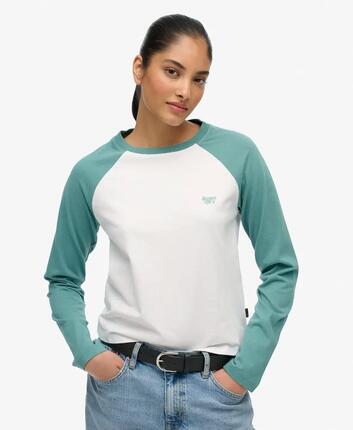 superdry T-shirt manches longues baseball Essential Logo en coton