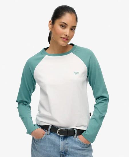 superdry T-shirt manches longues baseball Essential Logo en coton