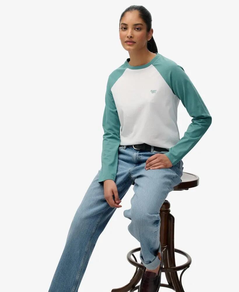 superdry Essential Logo Long Sleeve Baseball Top en coton 2/6