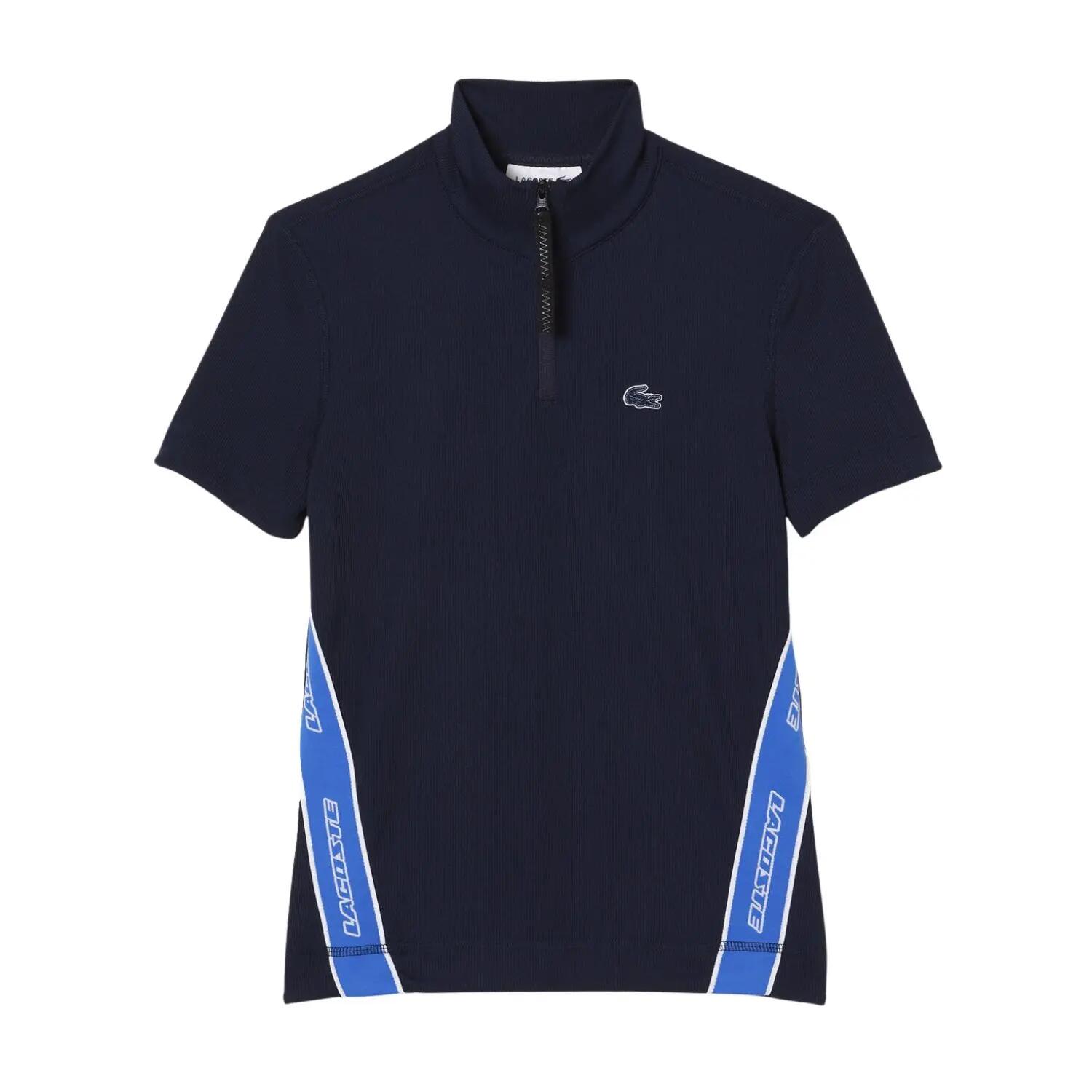Koszulka damska Lacoste Contrast Bands Zip Neck Polo 3/5