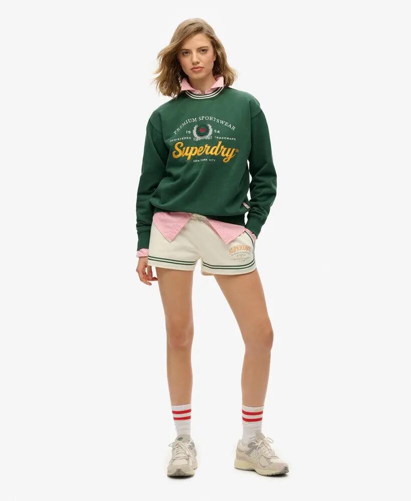 superdry Country Club Loose Crew sweat mulher Deep Green 2/6
