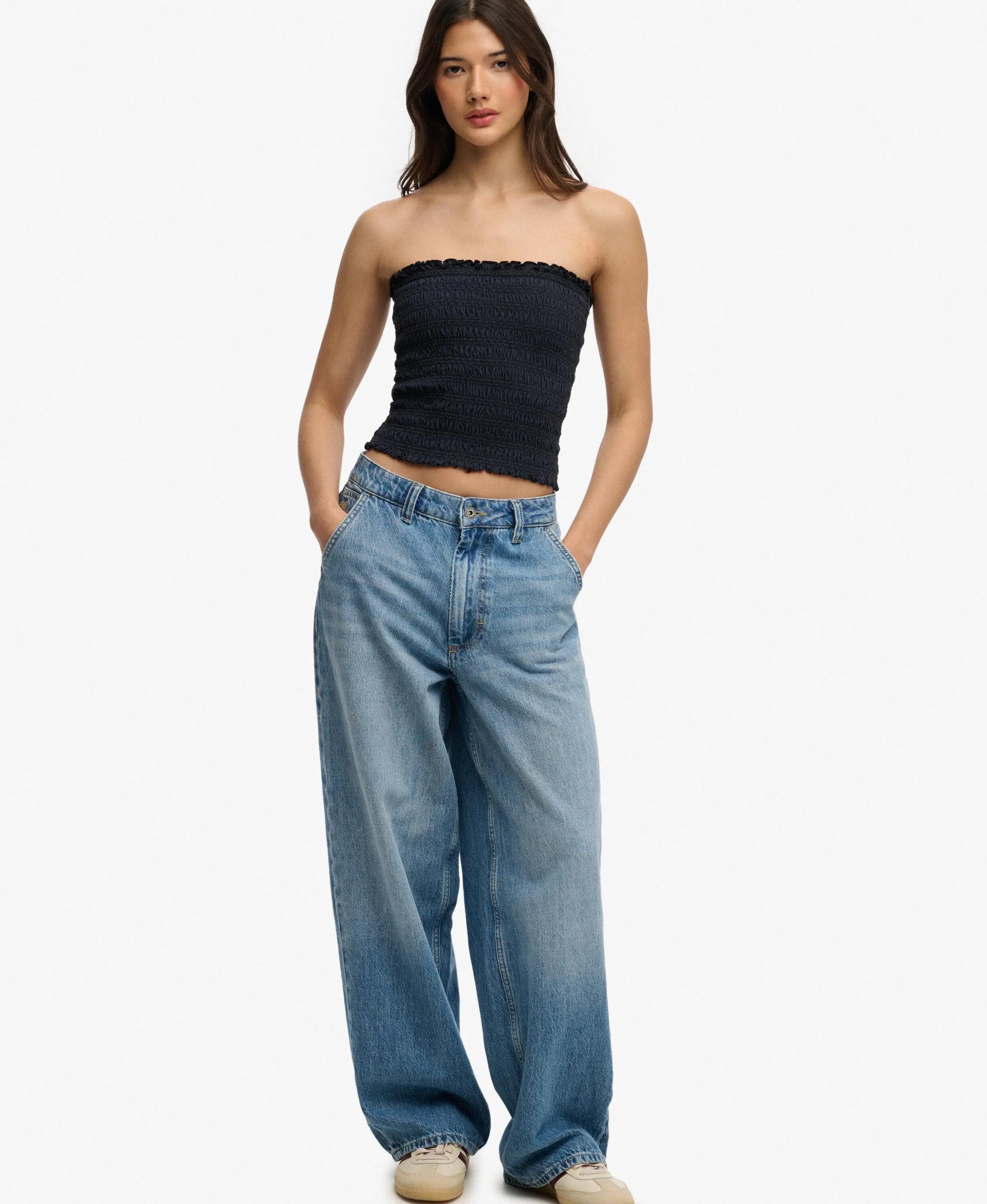 superdry Smocked Jersey Bandeau em algodão orgânico – corte slim 2/4