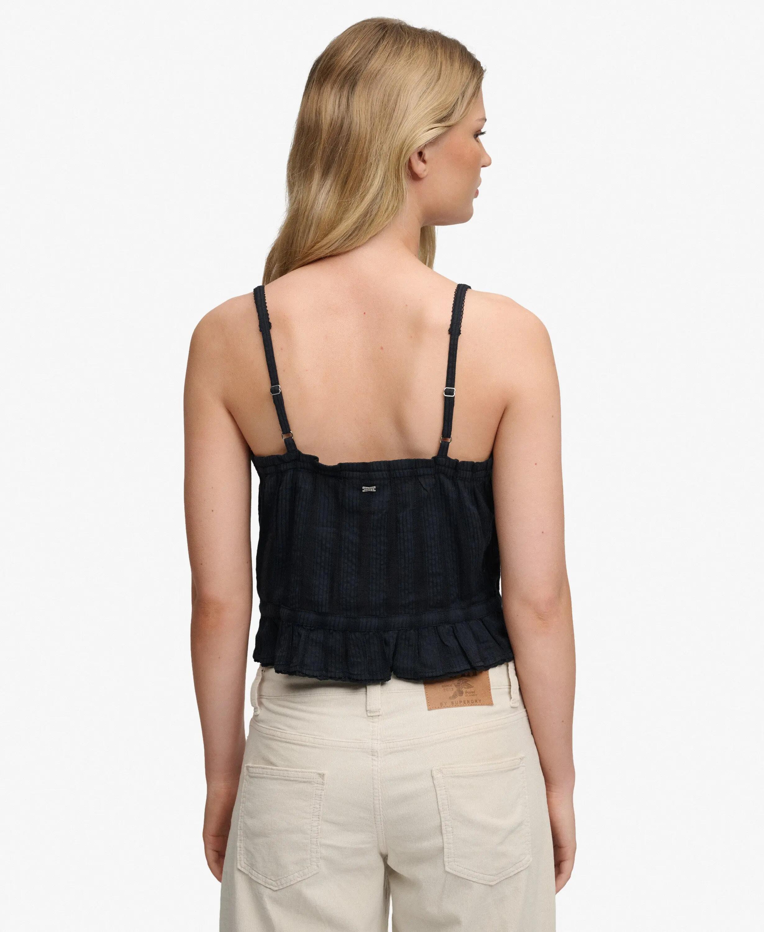 superdry Lace Cami Top top con pizzo slim fit – ECLIPSE NAVY 5/5