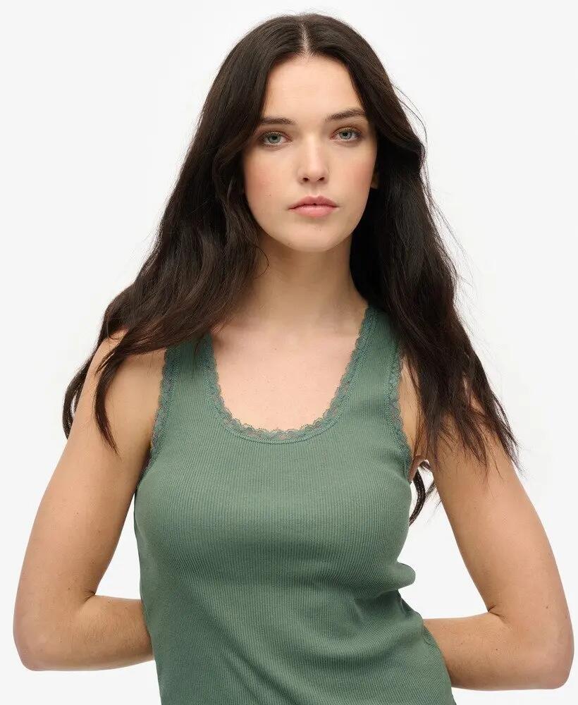 superdry Top Vintage com Renda em Algodão Biológico 3/6