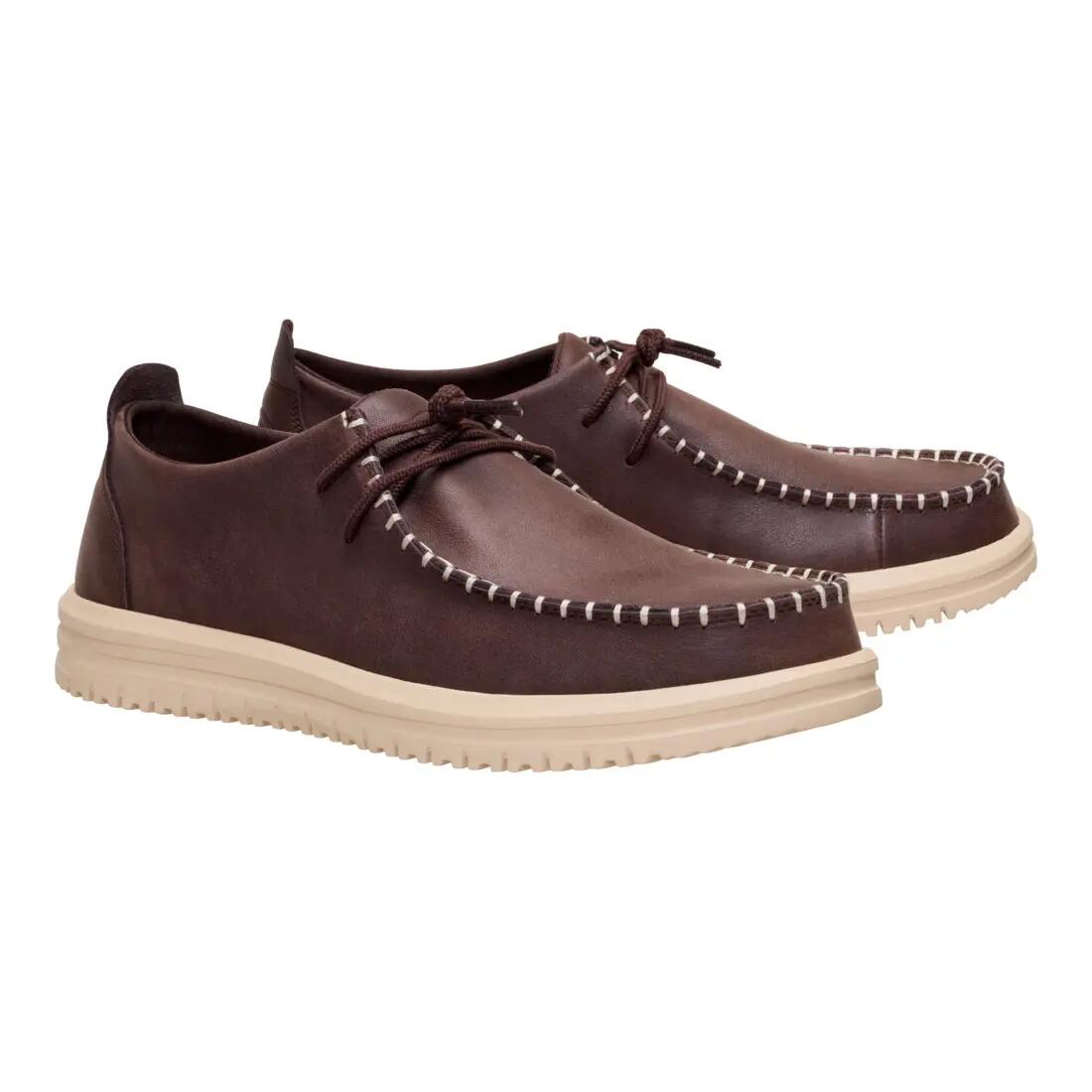 HeyDude Męskie Mokasyny Wally Moc Leather 4/6