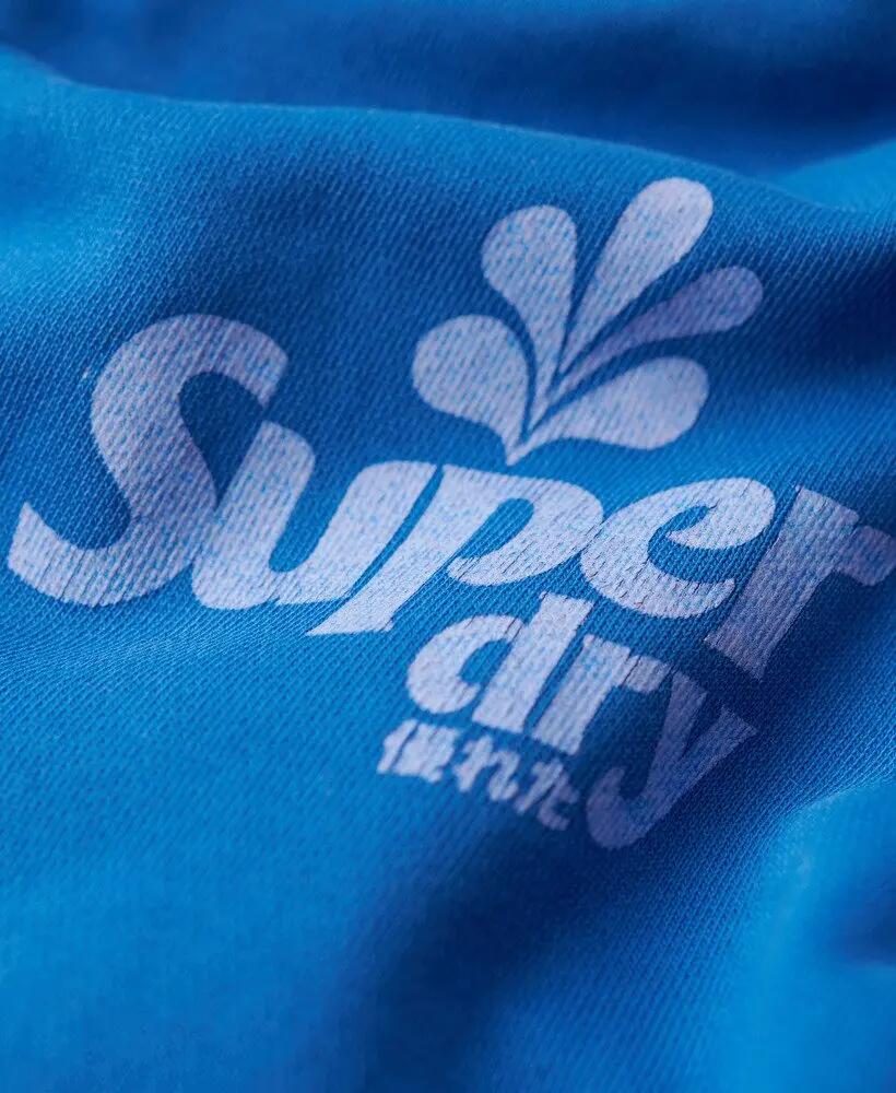 superdry Cooper Tonal Logo Hoodie Damen 100% Baumwolle Royal Mid Blue 5/7