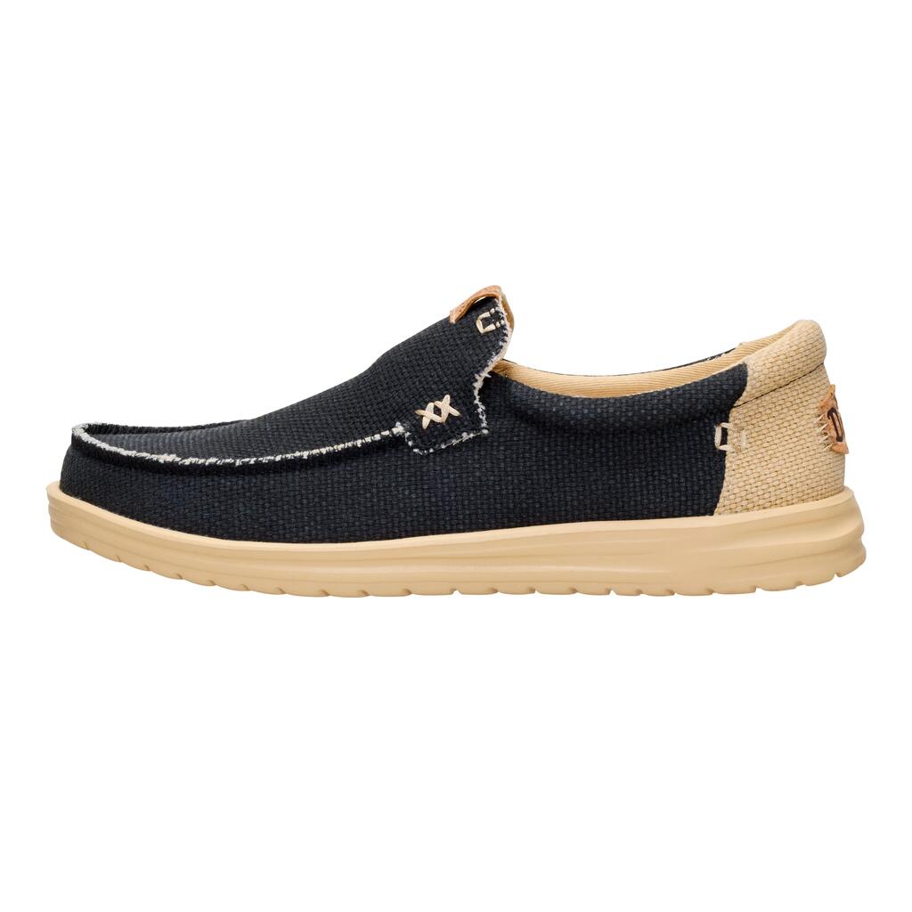 HEYDUDE Mikka Braided Textile Men's Black/Boulder Tan Loafers
