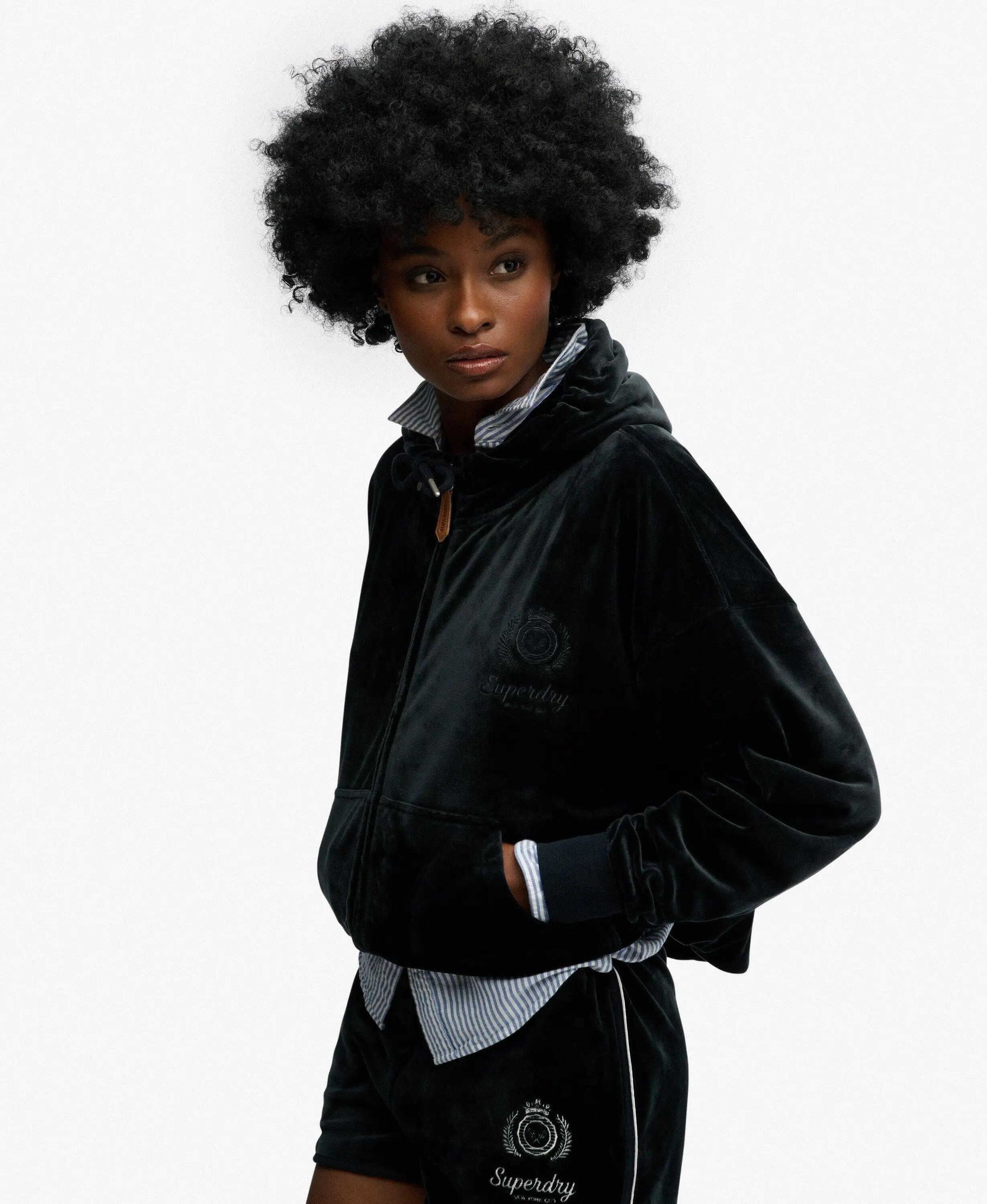superdry Country Club Velour Zip Hoodie – Velour oversized 2/5