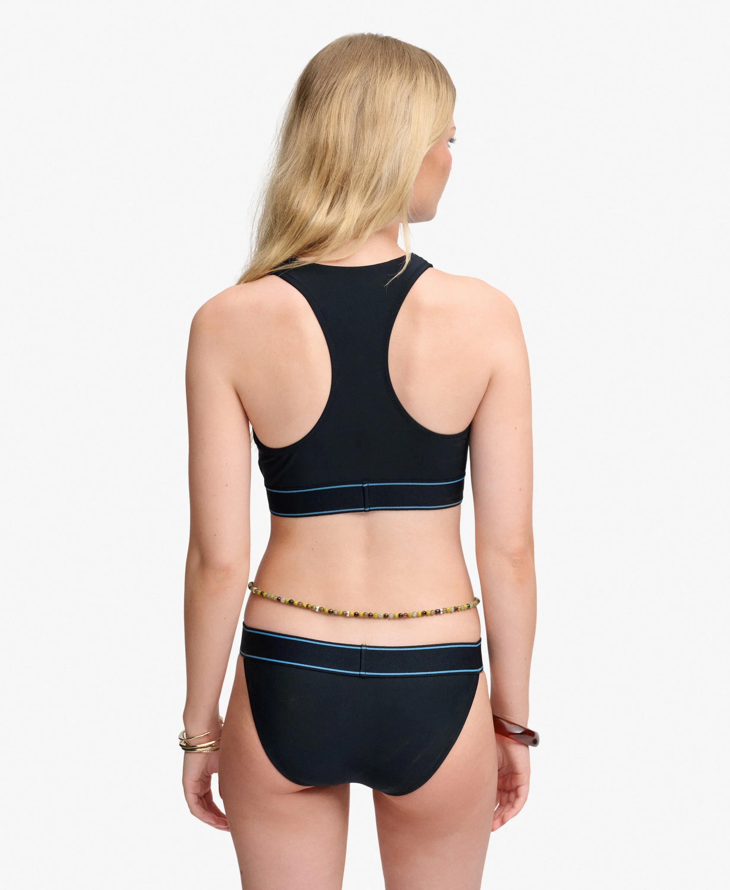 superdry Logo Racer Back Bikini Top – crop collo alto in poliestere riciclato – 5/7