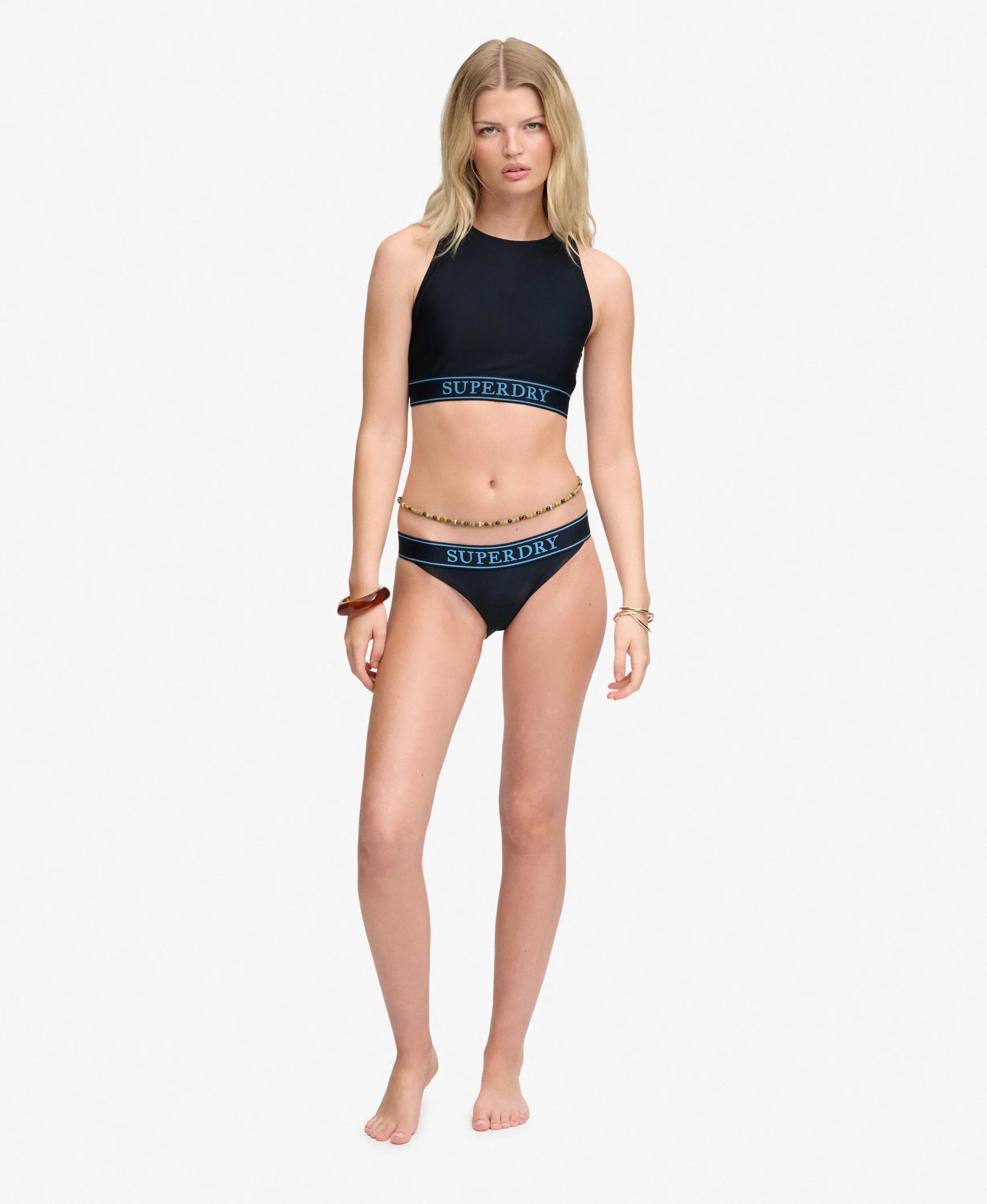 superdry Logo Racer Back Bikini Top – crop collo alto in poliestere riciclato – 3/7