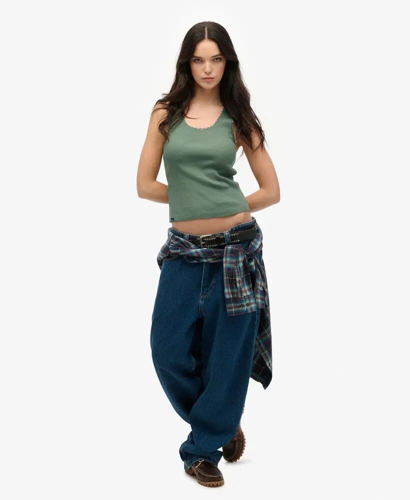 superdry Top Vintage com Renda em Algodão Biológico 2/6