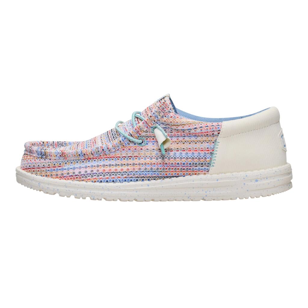 HEYDUDE Wally Funk Multi Mesh Polyester Men's Egret/Multi Moccasins Shoes