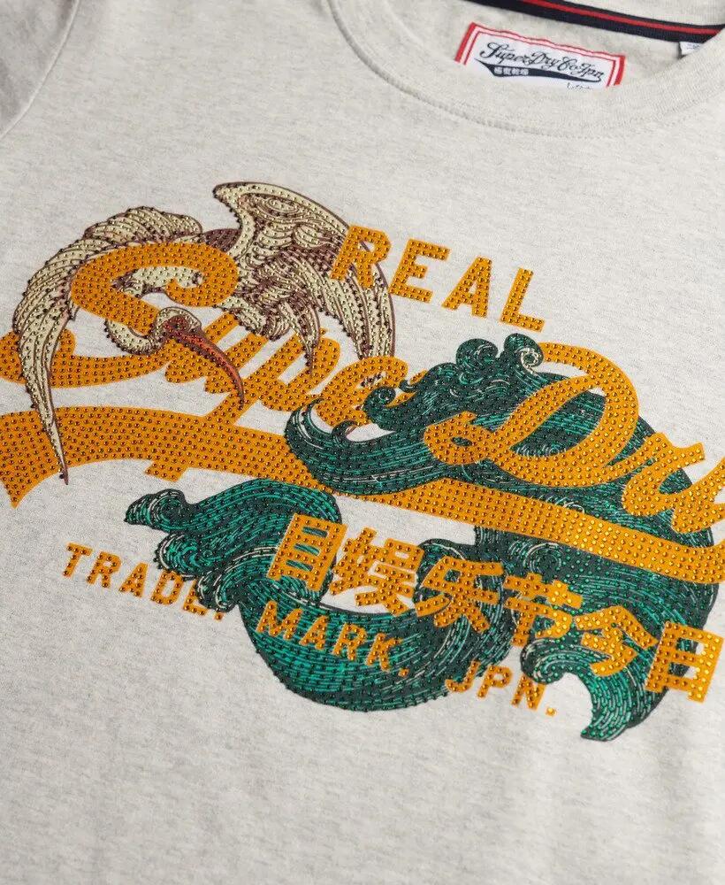 superdry T‑shirt Tokyo Vintage Logo Relaxed em algodão orgânico – Glacier Grey 5/6