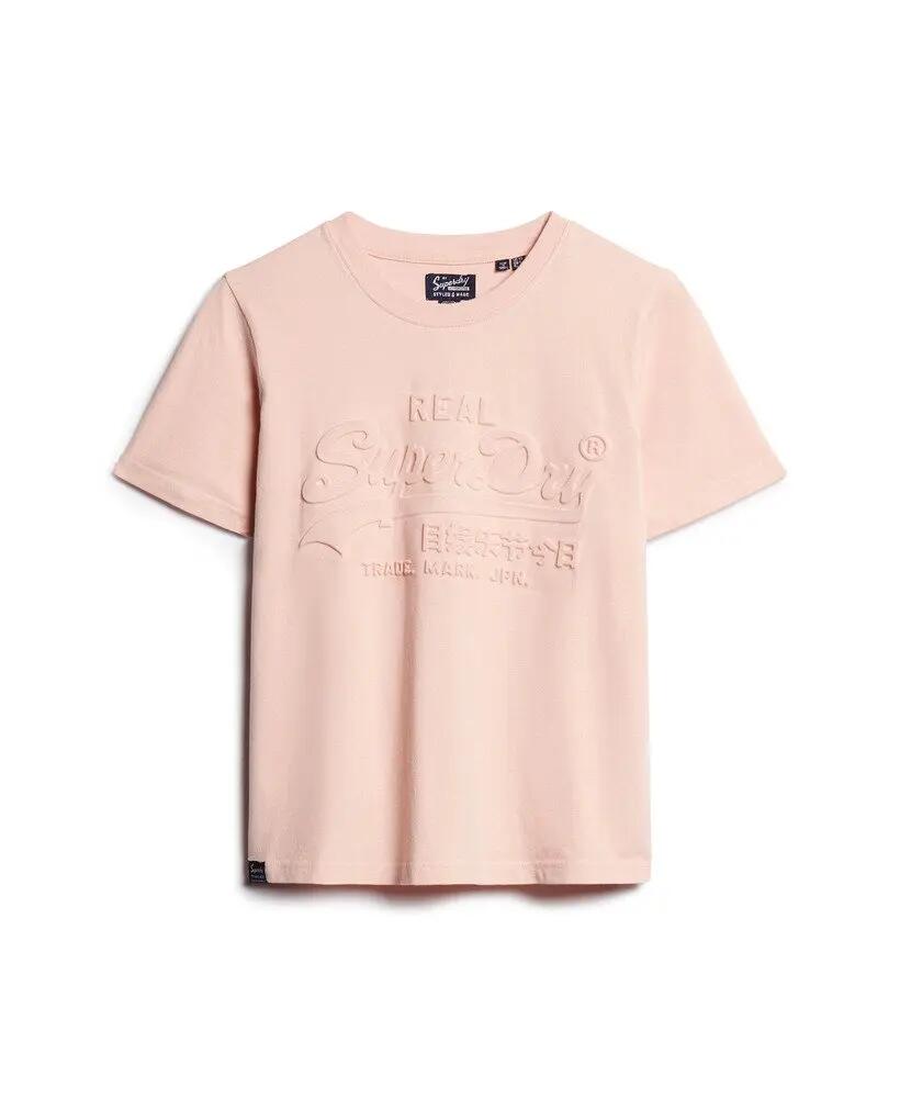superdry Embossed Relaxed T-Shirt 100% katoen - Peach Whip Pink 6/7