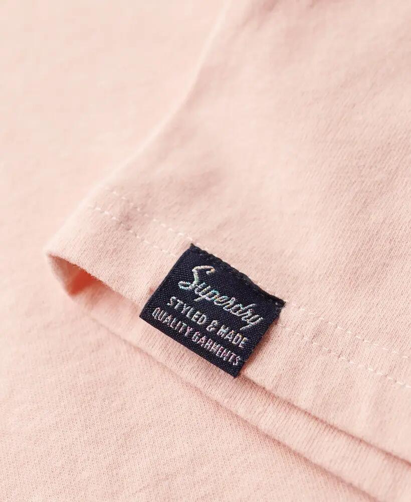 superdry Embossed Relaxed T-Shirt 100% katoen - Peach Whip Pink 4/7
