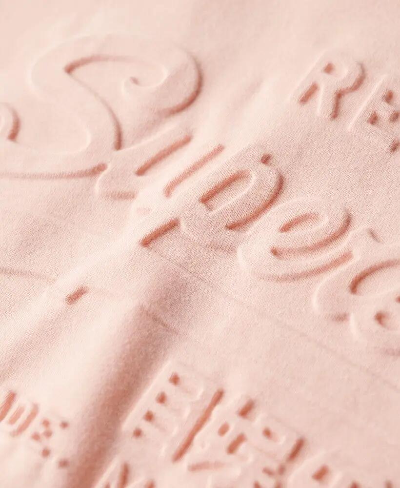 superdry Embossed Relaxed T-Shirt 100% katoen - Peach Whip Pink 3/7