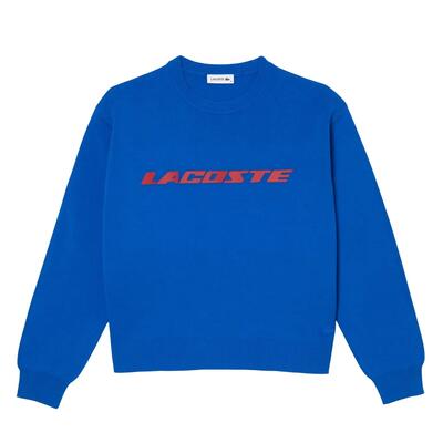 Dames gebreide sweater lacoste af2229 katoen blauwe trui