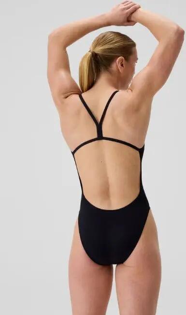 Maillot de Bain1 Pièce Speedo Femme V-Back 2.0 Uni Noir 3/6