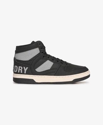 Superdry jump high mid-top sneakers – zwart, klassieke basketlook