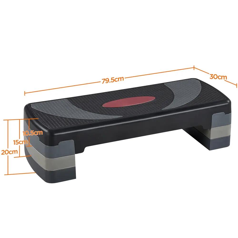 Stepper aeróbico regulable con elevadores para gimnasio en casa, gris 4/9
