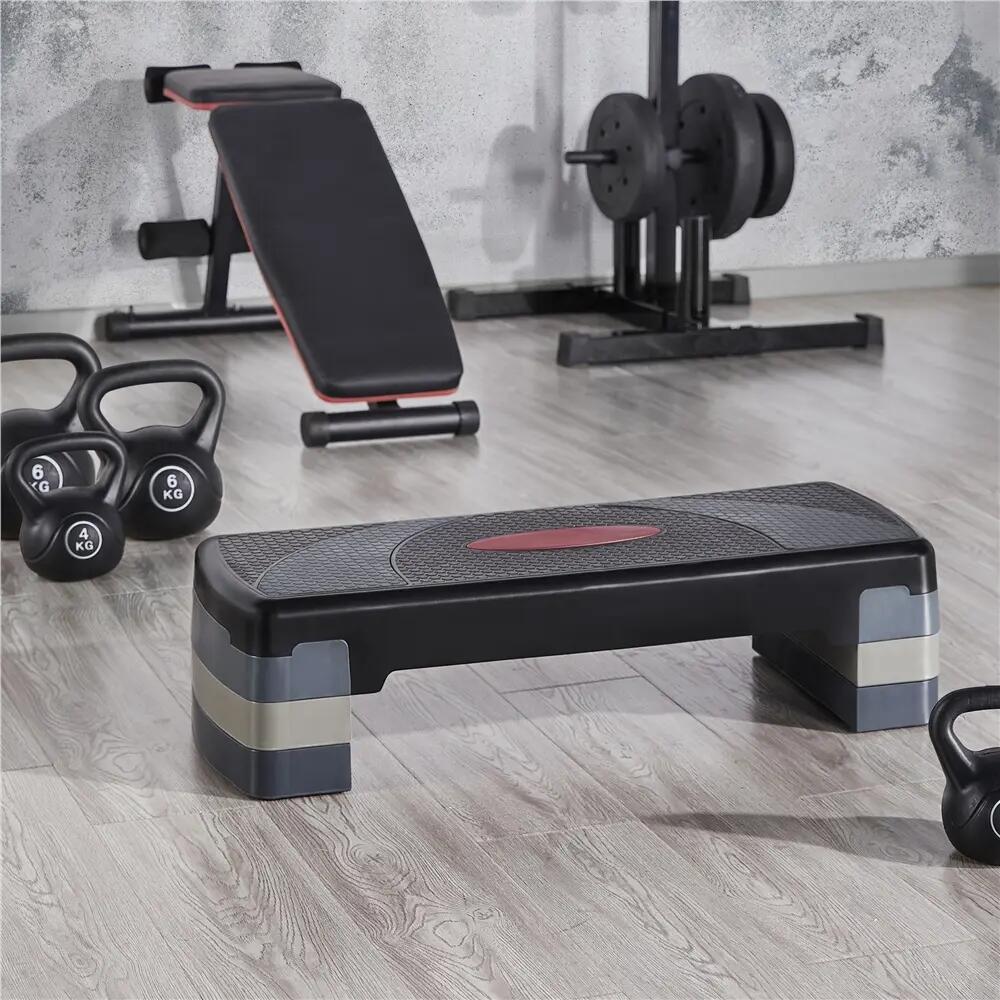 Stepper aeróbico regulable con elevadores para gimnasio en casa, gris 2/9