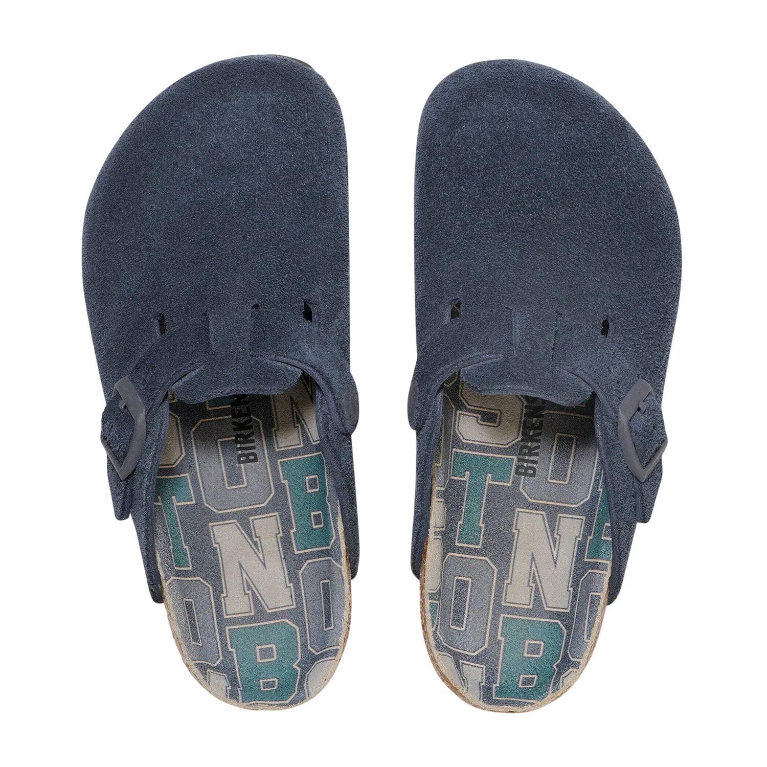 Childrens/Kids Boston Suede Flat Clogs (New French Navy) 2/4