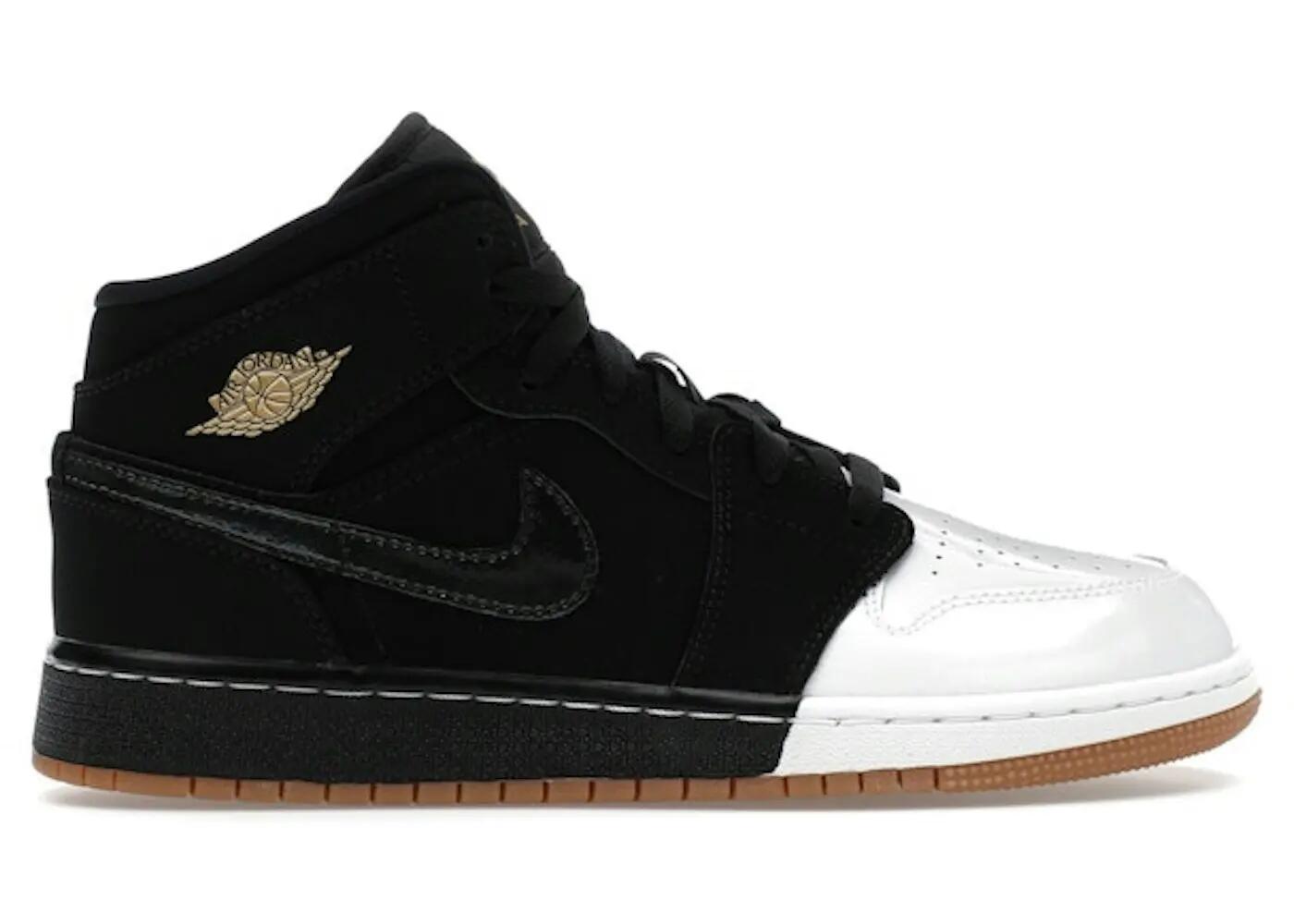 Scarpe - walking - bambini - mid Jordan 1 - nero/bianco/oro 2/2