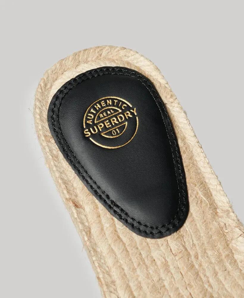 superdry Canvas Espadrille Overlay Sliders schwarz 4/6