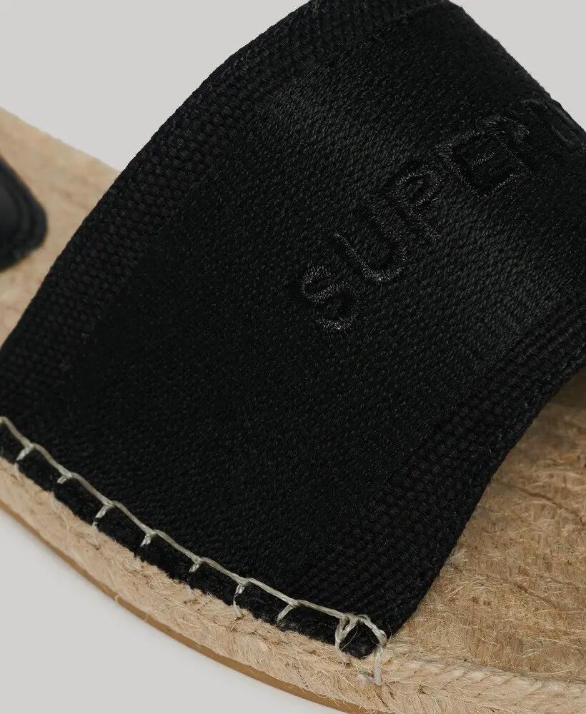superdry Canvas Espadrille Overlay Sliders schwarz 3/6