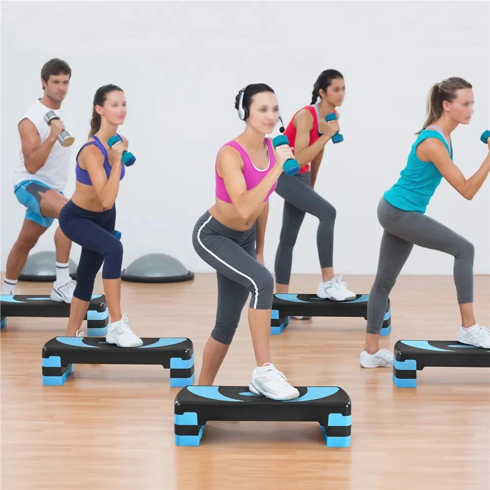 Aerobic-Stepper Steppbrett Höhenverstellbar für Zuhause/Büro Blau 9/9