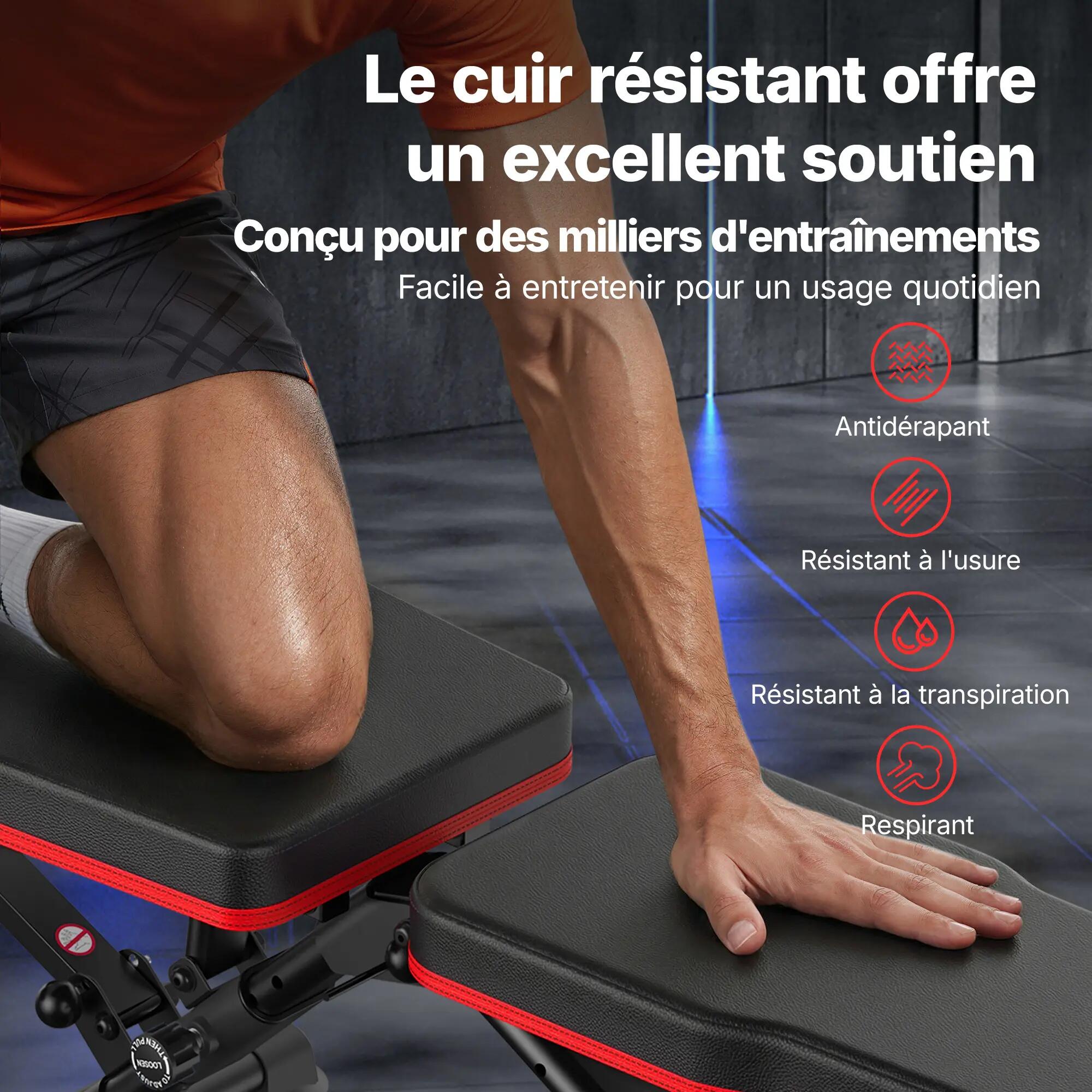 Banc de Musculation Pliable, Banc Inclinable Réglable, 450kg 7/7