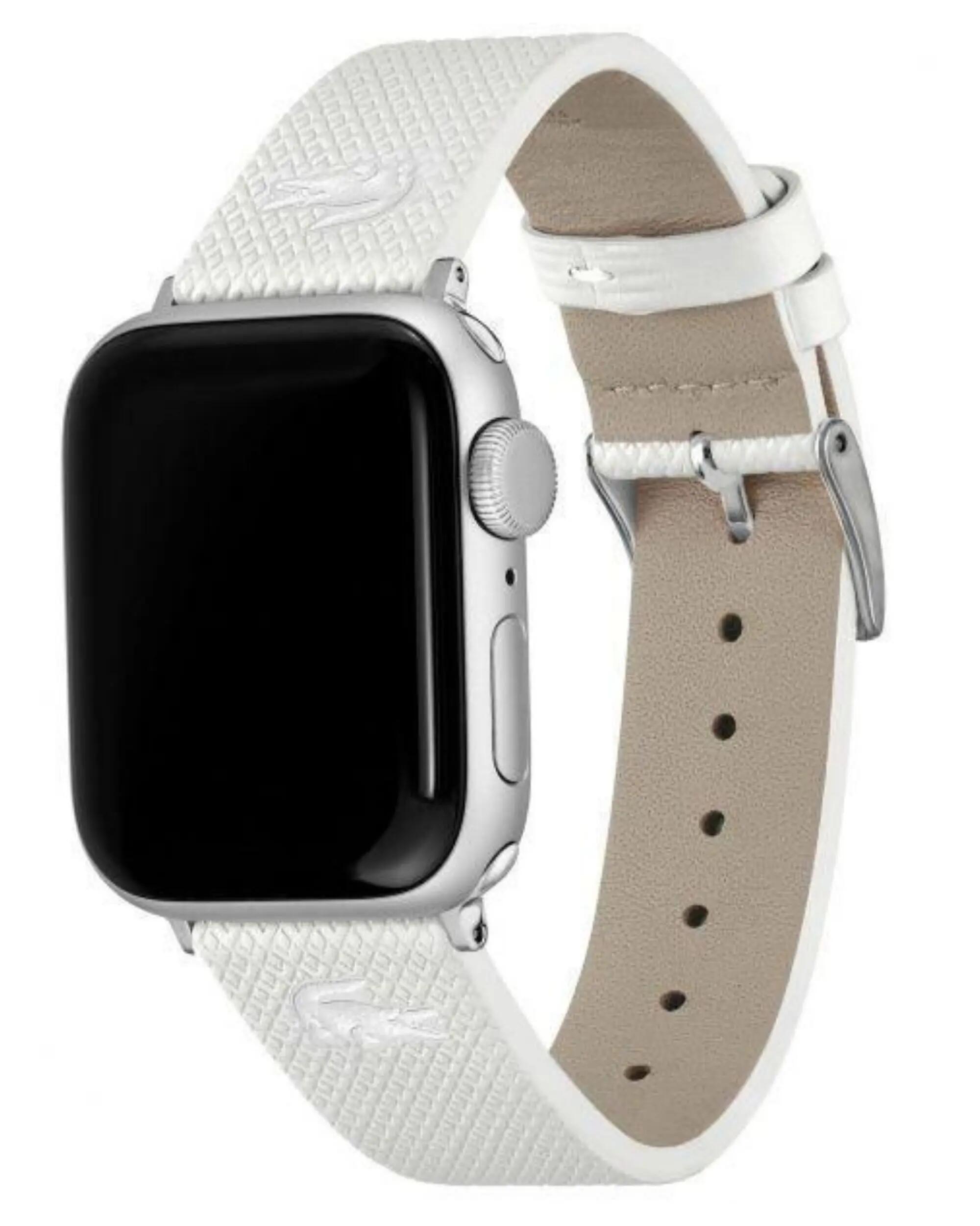 Leren bandje Lacoste voor Apple Watch 38/40 mm Wit 4/6