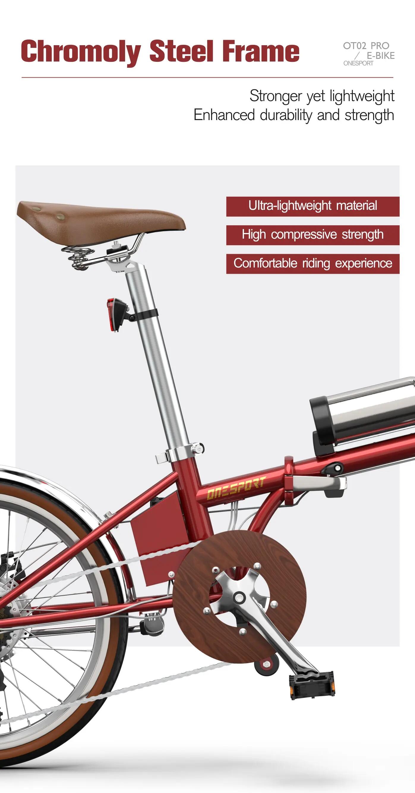 Rower elektryczny dla dorosłych ONESPORT OT02 PRO i baterią 36 V 5,2 Ah 15/15