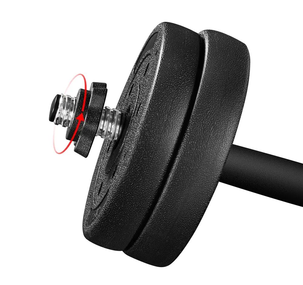 Set 2 haltères 20 kg 12 plaques de poids kit haltères musculation noir 7/7
